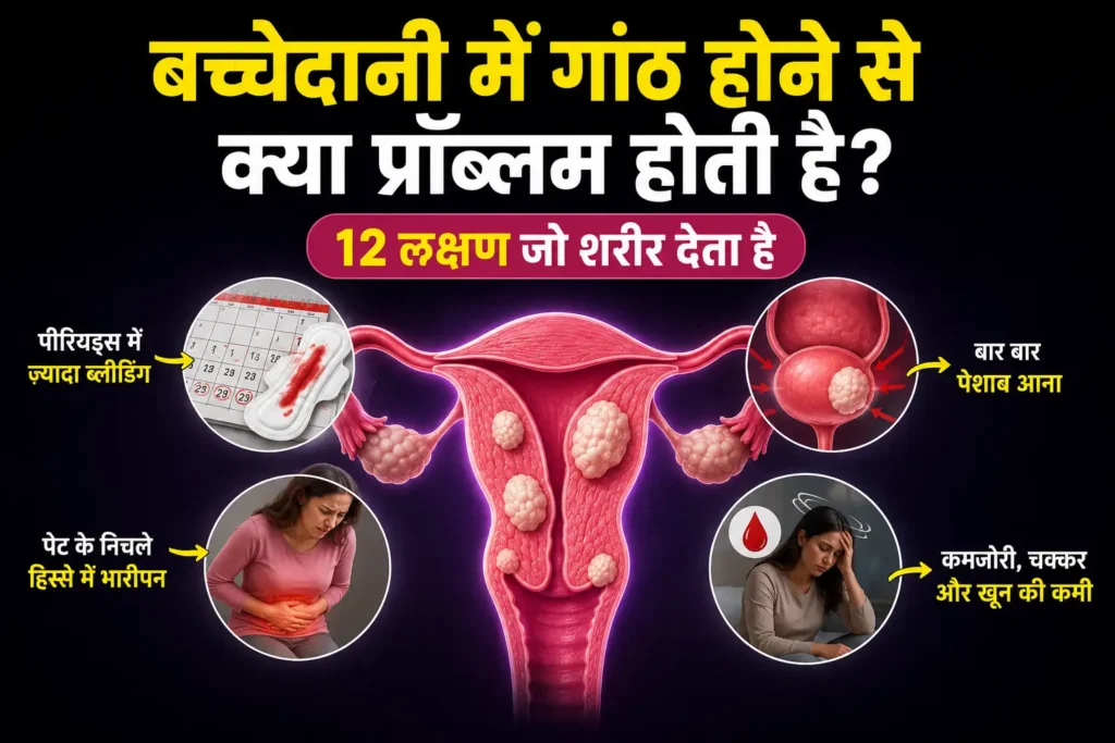 बच्चेदानी में गांठ होने से क्या प्रॉब्लम होती है: 12 लक्षण जो शरीर देता है